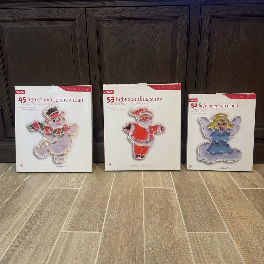 Noma Festive Light-Up Santa, Snowman, and Angel Christmas Set